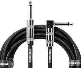 CABLEWORKS Câble d'instrument Jack 3 m - Jack droit / Jack coudé - Noir - Cableworks