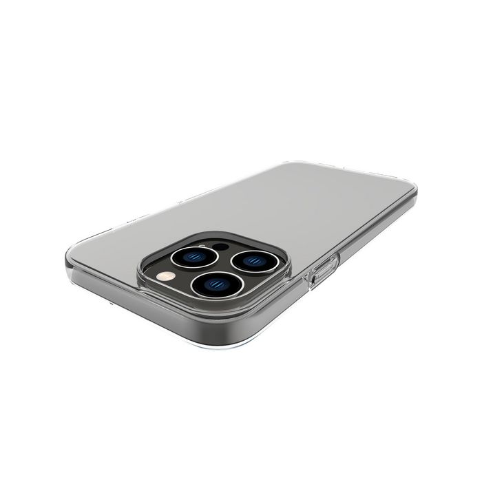 eSTUFF Coque TPU transparente pour iPhone 14 Pro Max - Protection complète, finition lisse, compatible charge sans fil QI