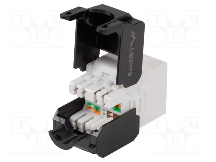 LANBERG Module RJ45 Keystone Cat 6 Blanc/Noir LANBERG Module RJ45 Keystone Cat 6 Blanc/Noir