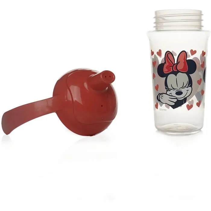 Disney Baby - Tasse d'apprentissage anti-fuite Minnie, 295 ml, avec poignées, pour bébé à partir de 10 mois, design coloré, sans BPA