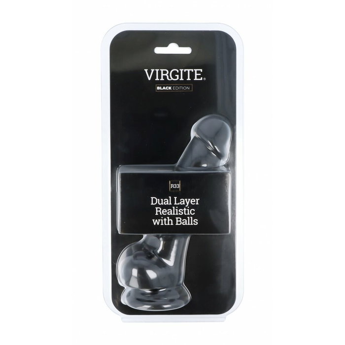 Gode réaliste Virgite R33 Noir 18,5 cm Gode réaliste Virgite R33 Noir 18,5 cm