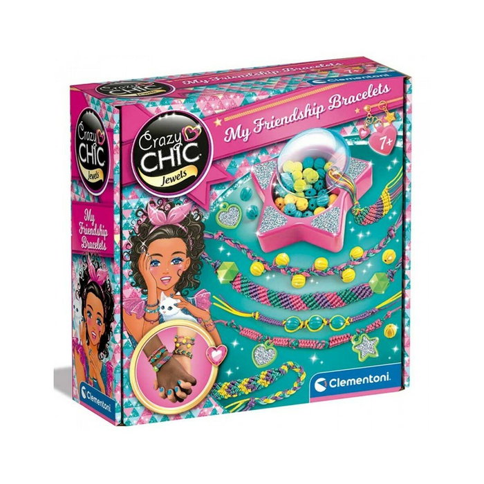 Clementoni Crazy Chic - Coffret création de bracelets de l'amitié avec perles et fils Clementoni Crazy Chic - Coffret création de bracelets de l'amitié avec perles et fils