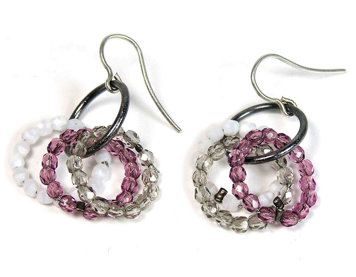 Innspiro Boucles d'oreilles métalliques crochet ouvert style hippie argenté vieilli