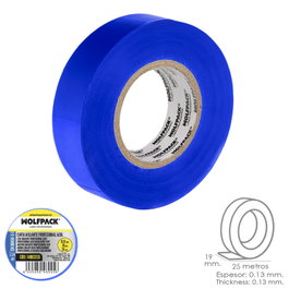 WOLFPACK LINEA PROFESIONAL Ruban Isolant Professionnel Bleu 19 mm x 25 m