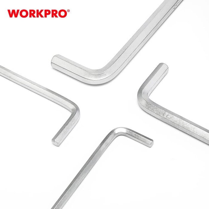 Jeu de Clés Allen Workpro 1,5, 2, 2,5, 3, 4, 5, 6, 8, 10 mm Hexagonal 9 Pièces (9 Unités) Jeu de Clés Allen Workpro 1,5, 2, 2,5, 3, 4, 5, 6, 8, 10 mm Hexagonal 9 Pièces (9 Unités)