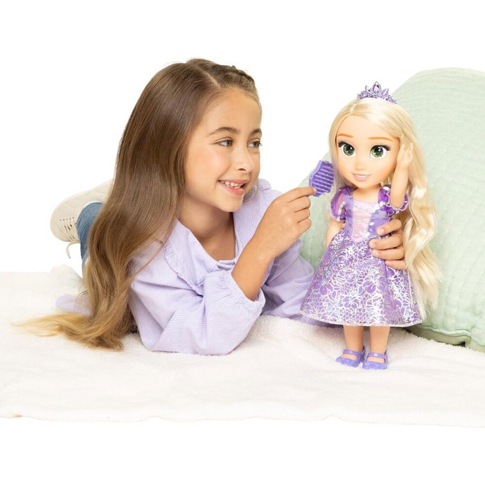 JAKKS PACIFIC Poupée Rapunzel Enredados Disney 38 cm avec accessoires - 100th Anniversary