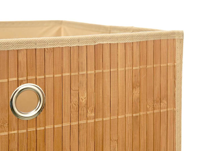 Kipit Boîte Pliable Organisatrice Bambou Beige 32x32x1.5 cm (Set de 24)