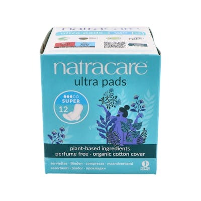 NATRACARE Serviettes hygiéniques avec ailettes, 12 unités NATRACARE Serviettes hygiéniques avec ailettes, 12 unités
