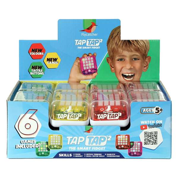 Bandai Jeu électronique d'entraînement cérébral Tap Tap - Exercices de mémoire, concentration et coordination - Modèle Sdos 4.4x7.1x6.5 cm - Modèles assortis - Dès 4 ans