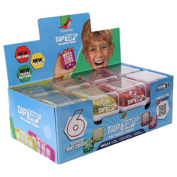 Bandai Jeu électronique d'entraînement cérébral Tap Tap - Exercices de mémoire, concentration et coordination - Modèle Sdos 4.4x7.1x6.5 cm - Modèles assortis - Dès 4 ans