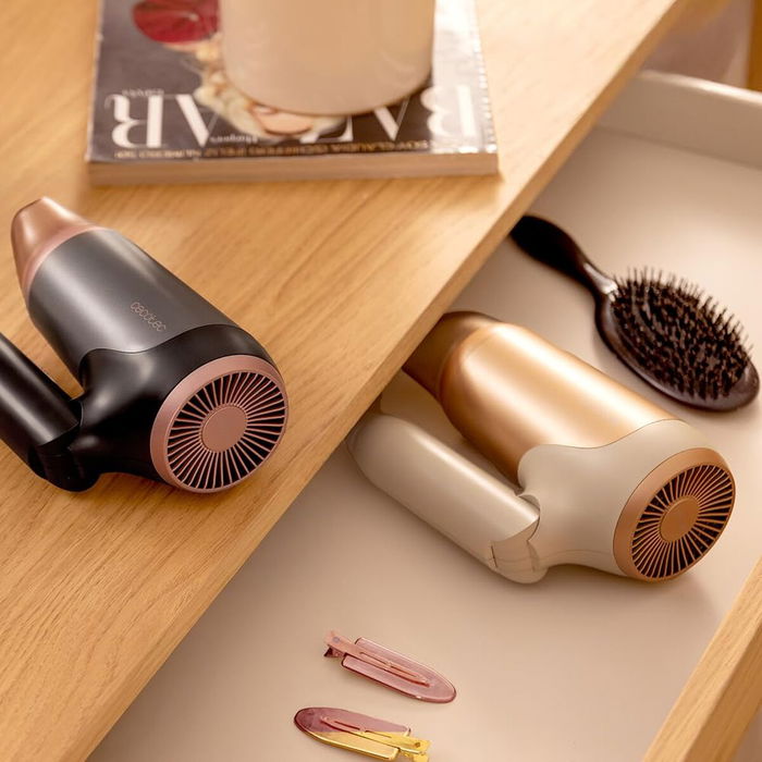 Sèche-cheveux Cecotec IoniCare Power&Go Heaven 2400W Champagne Pliable Diffuseur Ionique