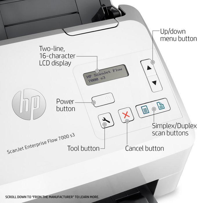 HP ScanJet Enterprise Flow 7000 s3 - Scanner professionnel à alimentation feuille à feuille (150 ipm, volumes élevés jusqu'à 7 500 pages/jour) HP ScanJet Enterprise Flow 7000 s3 - Scanner professionnel à alimentation feuille à feuille (150 ipm, volumes élevés jusqu'à 7 500 pages/jour)