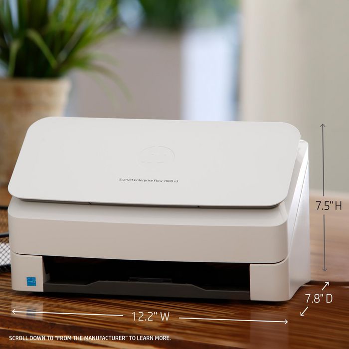 HP ScanJet Enterprise Flow 7000 s3 - Scanner professionnel à alimentation feuille à feuille (150 ipm, volumes élevés jusqu'à 7 500 pages/jour) HP ScanJet Enterprise Flow 7000 s3 - Scanner professionnel à alimentation feuille à feuille (150 ipm, volumes élevés jusqu'à 7 500 pages/jour)