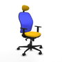 Piqueras y Crespo Chaise de Bureau Jorquera Jaune et Bleu