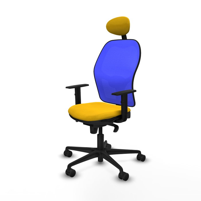 Piqueras y Crespo Chaise de Bureau Jorquera Jaune et Bleu Piqueras y Crespo Chaise de Bureau Jorquera Jaune et Bleu