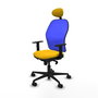 Piqueras y Crespo Chaise de Bureau Jorquera Jaune et Bleu