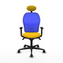 Piqueras y Crespo Chaise de Bureau Jorquera Jaune et Bleu