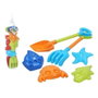 Colorbaby Set de jouets de plage avec pelle, râteau et 4 moules - Modèles assortis