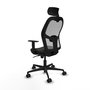 Piqueras y Crespo Chaise de Bureau Jorquera avec Appui-tête 2D et Soutien Lombaire, Noir et Gris
