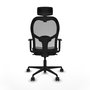Piqueras y Crespo Chaise de Bureau Jorquera avec Appui-tête 2D et Soutien Lombaire, Noir et Gris