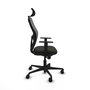 Piqueras y Crespo Chaise de Bureau Jorquera avec Appui-tête 2D et Soutien Lombaire, Noir et Gris
