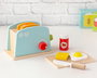 Jouet d'imitation Tostadora En Madera - Tostador en bois pour enfants de 3 ans et plus avec pain, oeuf, beurre, confiture et couteau