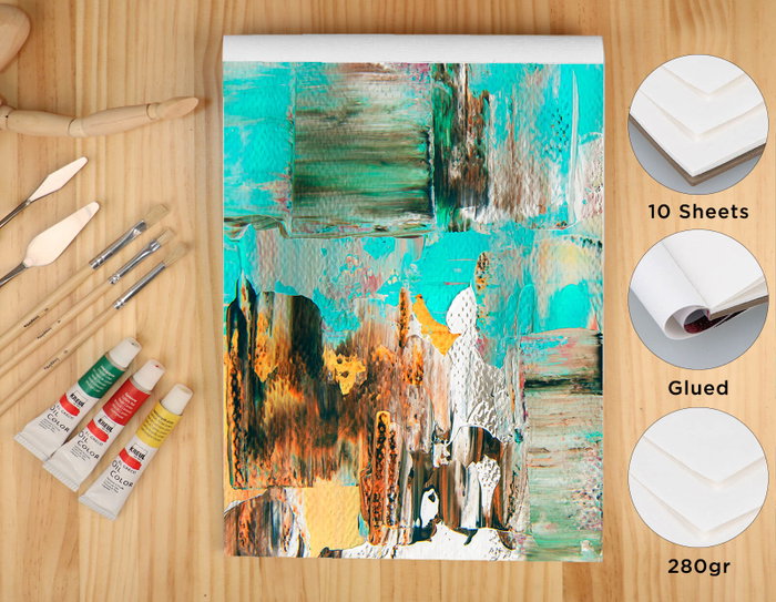 Innspiro Bloc de papier pour huile A4, 10 pages, 280g Innspiro Bloc de papier pour huile A4, 10 pages, 280g