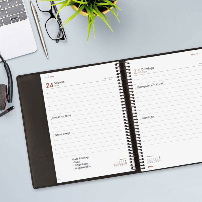 Agenda Finocam DUOBAND Noir A5 15,5 x 21,2 cm 2025-2026