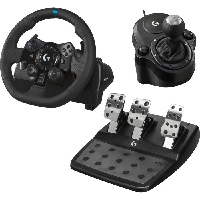Logitech G G923 Ensemble Volant, Pédales et Levier de Vitesse Noir