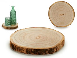Giftdecor Figure Décorative Tronc en Bois Paulownia Marron 18x2x18 cm Diamètre 20,5 cm (Set de 18)