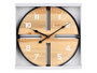 Giftdecor Horloge Murale en Bois 40 cm MDF Marron et Noir (Set de 6)