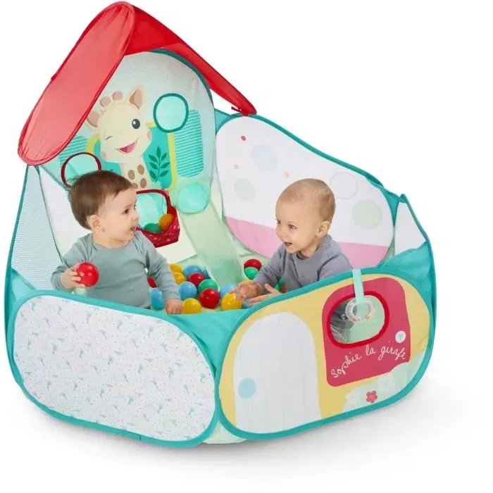Sophie La Girafe - Piscine à balles Sophie La Girafe, 40 balles incluses, jouet d'éveil et de motricité pour bébé, 6 mois et plus