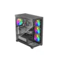 Xilence XG171 Gleam - Boîtier PC Midi Tower Gaming - Design Aquarium ARGB Noir et Blanc, Façade Mesh, Ventilateurs Préinstallés