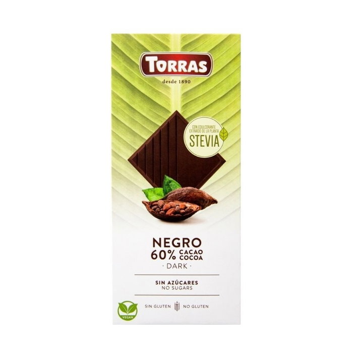 TORRAS Chocolat Cacao 60% Stevia 100g TORRAS Chocolat Cacao 60% Stevia 100g