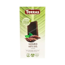 TORRAS Chocolat noir 60% cacao avec stevia 100g