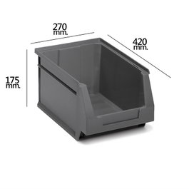 TAYG Gavette de rangement empilable grise Nº56 420x270x175 mm