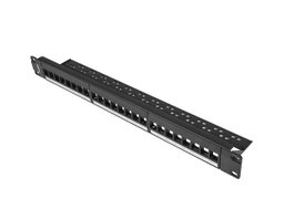 Lanberg Panneau de Brassage 24 Ports Keystone 19 Pouces 1U Noir pour Modules RJ45 HDMI USB