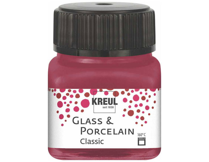 Kreul Peinture verre et porcelaine GLASS&PORCELAIN Classic brillante granate 20ml Kreul Peinture verre et porcelaine GLASS&PORCELAIN Classic brillante granate 20ml