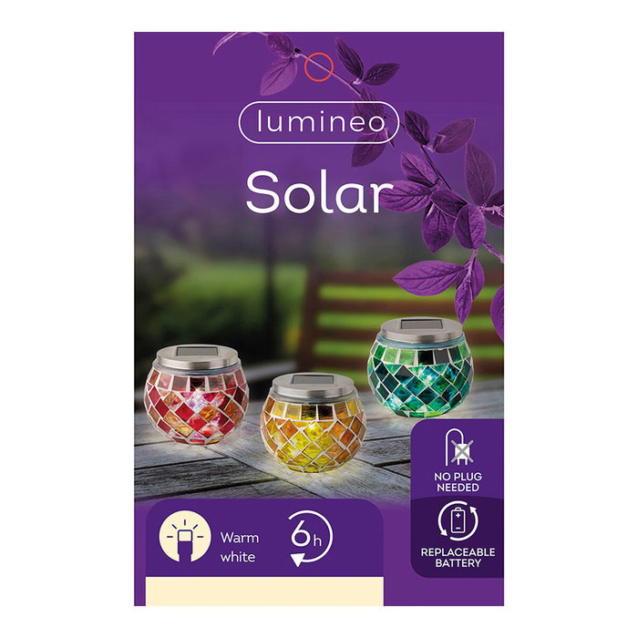 Lampe solaire Lumineo 894596 9 cm Mosaïque Lampe solaire Lumineo 894596 9 cm Mosaïque