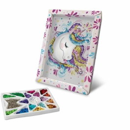 Lansay Kit loisir créatif Licorne - Illustration avec sequins - Blanc