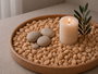 Giftdecor Bocal de pierres métallisées 10-20 mm 700 g Beige 6,5 x 15,8 x 6,5 cm (Set de 12)