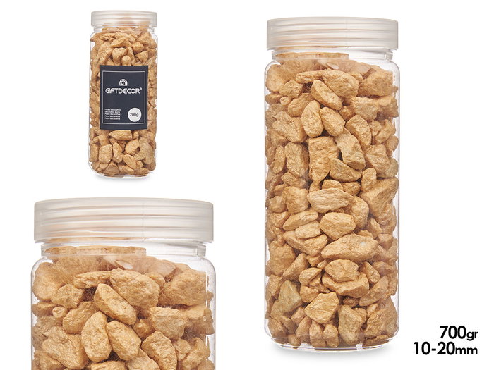 Giftdecor Bocal de pierres métallisées 10-20 mm 700 g Beige 6,5 x 15,8 x 6,5 cm (Set de 12) Giftdecor Bocal de pierres métallisées 10-20 mm 700 g Beige 6,5 x 15,8 x 6,5 cm (Set de 12)