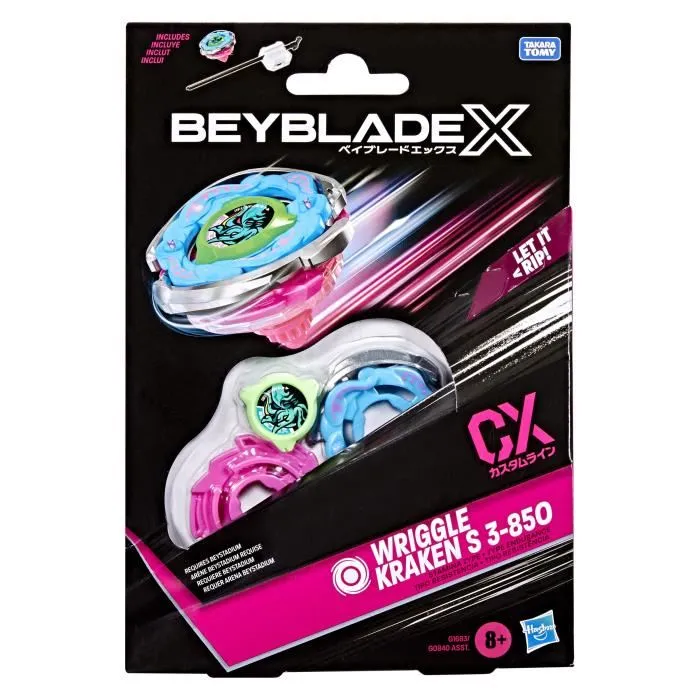 Beyblade X Starter Pack Wriggle Kraken S 3-85O CX - Toupie de compétition endurance Takara Tomy pour enfants dès 8 ans