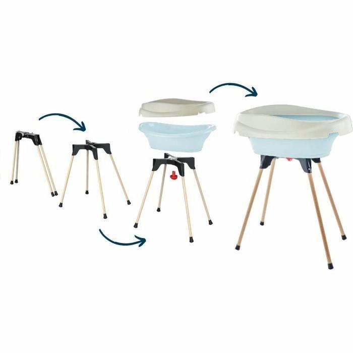 Thermobaby Pack Plan à Langer et Baignoire 2 en 1 VASCO Fleur Bleue