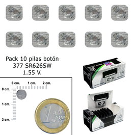 MAXELL Pila Boton Oxido De Plata 377 / SR626SW (Caja 10 Pilas)