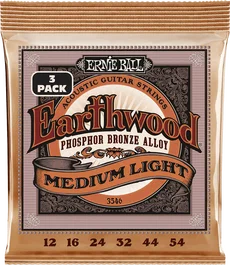ERNIE BALL Jeu de cordes Earthwood Medium Light Phosphor Bronze Tripack (3)