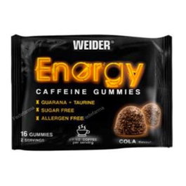 Weider Gummy Energy Caffeine Cola 16 Gommes x 15 Unités Complément Alimentatoire Caféine et Vitamines