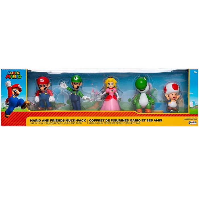 JAKKS PACIFIC Pack de 5 figurines articulées Super Mario 6 cm JAKKS PACIFIC Pack de 5 figurines articulées Super Mario 6 cm