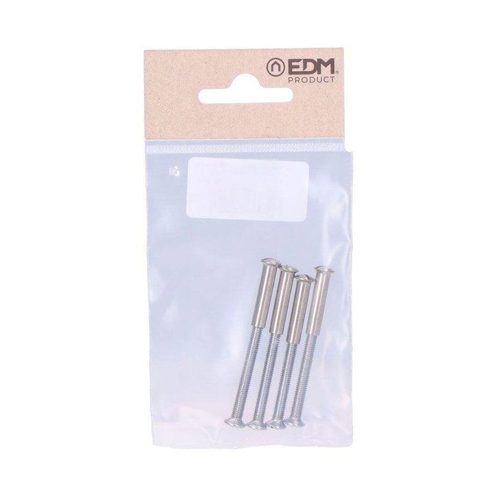 Edm Vis d'assemblage en laiton finition nickel, 4 pièces