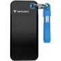 Verbatim Pocket SSD Externe 1 To - Noir/Bleu - Stockage Flash USB-C Ultra-Rapide et Portable